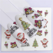 Load image into Gallery viewer, New Christmas Water Decal Nail Art Nail sticker New Year Slider Tattoo Full Cover Santa Claus Snowman Designs Xmas Decals 3D Wave Design Decoration for Women Girls Tape Nail Art Stickers Decal Decoration Nail Art Accessories Decoration Decal