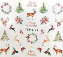 Load image into Gallery viewer, New Christmas Water Decal Nail Art Nail sticker New Year Slider Tattoo Full Cover Santa Claus Snowman Designs Xmas Decals 3D Wave Design Decoration for Women Girls Tape Nail Art Stickers Decal Decoration Nail Art Accessories Decoration Decal