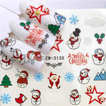 Load image into Gallery viewer, New Christmas Water Decal Nail Art Nail sticker New Year Slider Tattoo Full Cover Santa Claus Snowman Designs Xmas Decals 3D Wave Design Decoration for Women Girls Tape Nail Art Stickers Decal Decoration Nail Art Accessories Decoration Decal