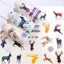 Load image into Gallery viewer, New Christmas Water Decal Nail Art Nail sticker New Year Slider Tattoo Full Cover Santa Claus Snowman Designs Xmas Decals 3D Wave Design Decoration for Women Girls Tape Nail Art Stickers Decal Decoration Nail Art Accessories Decoration Decal