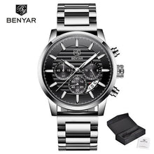 Load image into Gallery viewer, Luxury Steel Sports Men's Watches Business Design Leather Band Wrist Watch Military Quartz
