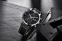 Load image into Gallery viewer, Business Watch Men Fashion Waterproof Military Chronograph Sport Quartz Wristwatch Leather Bracelet