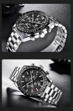 Load image into Gallery viewer, Luxury Men Stainless Steel Quartz Watch Accurate Timing Waterproof Analog Chronograph Men's Quartz Watches