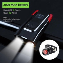Load image into Gallery viewer, 4000mAh Bicycle Front Light Set USB Rechargeable Smart Headlight With Horn 800 Lumen LED Bicycle Light Set USB Rechargeable Super Bright Bike Headlight