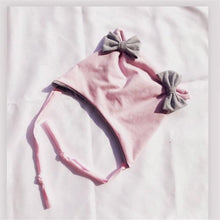 Load image into Gallery viewer, Baby Cotton Hat Autumn Winter Children Scarf Hat Sets Bowknot Ear Baby Girl Boy Warm Beanies Cap Neck Warmer Scarf Fleece Balaclava Hood Ski Mask Cold Weather Face Mask Neck Warmer Winter Nose Warmer