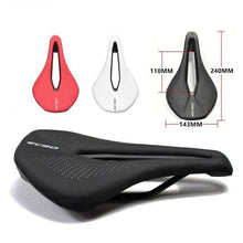 Load image into Gallery viewer, Sport Bicycle Seat Saddle Road Bike Saddles Mountain Bike Racing Saddle PU Breathable Soft Seat Cushion Suspension Gel Bike Saddle Breathable Comfortable Bicycle Seat Ergonomics Design Fit Mountain Bike Road Bike