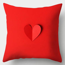 Load image into Gallery viewer, Valentines Day Red Heart And Flowers Pillow Cover Decorative Cushion Case Home Decor Sofa Couch Bedroom Car Flower Pillow Covers Love Pillow Covers Decorative Linen Square Throw Pillow Covers Couple Cushion Cases Home Decor for Sofa Bedroom Car 45x45cm