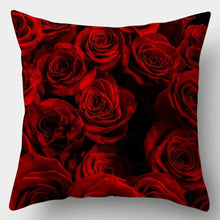 Load image into Gallery viewer, Valentines Day Red Heart And Flowers Pillow Cover Decorative Cushion Case Home Decor Sofa Couch Bedroom Car Flower Pillow Covers Love Pillow Covers Decorative Linen Square Throw Pillow Covers Couple Cushion Cases Home Decor for Sofa Bedroom Car 45x45cm