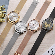 Load image into Gallery viewer, Multifunctional Black Luxury Women Watch Fashion Quartz Business Style Stainless Steel Strap Wrist Watch