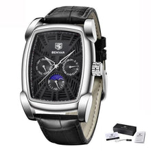 Load image into Gallery viewer, Square Luxury Mens Watch Analog Waterproof Quartz Sport Stylish Leather Strap Wrist Watch Business Design For Men