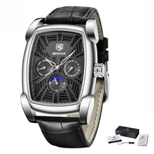 Load image into Gallery viewer, Square Luxury Mens Watch Analog Waterproof Quartz Sport Stylish Leather Strap Wrist Watch Business Design For Men
