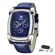Load image into Gallery viewer, Square Luxury Mens Watch Analog Waterproof Quartz Sport Stylish Leather Strap Wrist Watch Business Design For Men
