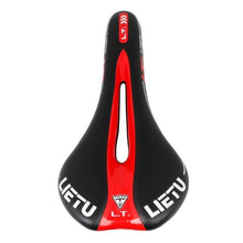 Load image into Gallery viewer, New Bicycle Saddle Ergonomic Road Bike Perforated Seat Foam Cushioned PU Leather Texture Steel Rail Cycle Accessories Mountain Bike Seat Comfortable Memory Foam Bicycle Seats For Mens