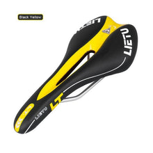 Load image into Gallery viewer, New Bicycle Saddle Ergonomic Road Bike Perforated Seat Foam Cushioned PU Leather Texture Steel Rail Cycle Accessories Mountain Bike Seat Comfortable Memory Foam Bicycle Seats For Mens