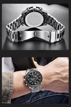Load image into Gallery viewer, Men Top Luxury Full Steel Business Quartz Watch Men's Casual Waterproof Analog Chronograph Sports Stainless Steel Strap Watches