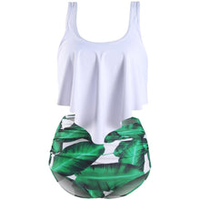 Load image into Gallery viewer, Women High Waist Bikini Plus Size Swimwear Summer Swimsuit Beach Bathing Suit Ruffle Bikini Floral Printed Ruffle High Waist Bikini Set Women's Tummy Control Bathing Suit Swimsuit Flounce Peplum