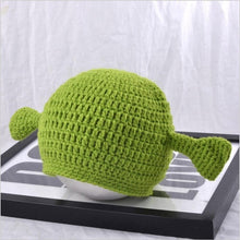 Load image into Gallery viewer, Unisex Balaclava Monster Shrek Hat Wool Winter Knitted Hats Green Party Funny Beanie Skellies Cap for Women Men Pure Handmade Neckerchief with Drawstring Soft Balaclava Pullover Knitted Beanie for Adults Men Women Ski Caps
