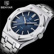 Load image into Gallery viewer, Men's Fashion Watch Luxury Men Stainless Steel Band Quartz Watch Analog Waterproof Sports Military Watches