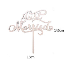 Load image into Gallery viewer, 1Pcs Hollow Letter Love Just Married Mr & Mrs Cake Topper Mr and Mrs Cake Toppers Wooden Wedding Cake Topper Party Cake Decoration Mr And Mrs Cake Topper Bride and Groom Wooden Wedding Cake Topper For Wedding Party Supplies