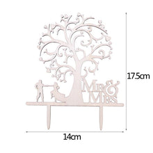 Load image into Gallery viewer, 1Pcs Hollow Letter Love Just Married Mr & Mrs Cake Topper Mr and Mrs Cake Toppers Wooden Wedding Cake Topper Party Cake Decoration Mr And Mrs Cake Topper Bride and Groom Wooden Wedding Cake Topper For Wedding Party Supplies