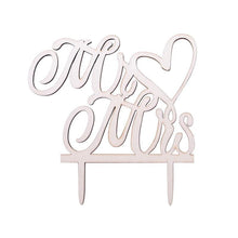 Load image into Gallery viewer, 1Pcs Hollow Letter Love Just Married Mr & Mrs Cake Topper Mr and Mrs Cake Toppers Wooden Wedding Cake Topper Party Cake Decoration Mr And Mrs Cake Topper Bride and Groom Wooden Wedding Cake Topper For Wedding Party Supplies