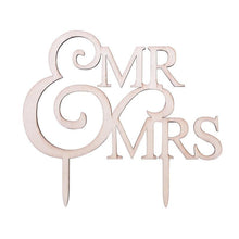 Load image into Gallery viewer, 1Pcs Hollow Letter Love Just Married Mr & Mrs Cake Topper Mr and Mrs Cake Toppers Wooden Wedding Cake Topper Party Cake Decoration Mr And Mrs Cake Topper Bride and Groom Wooden Wedding Cake Topper For Wedding Party Supplies