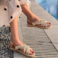 Load image into Gallery viewer, Woman Shoes Braided Rope With Traditional Casual Style And Simple Creativity Fashion Sandals Comfortable Summer Sandal With Arch Support Waterproof Comfy Sandals For Travel Beach