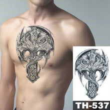 Load image into Gallery viewer, Gladiator Temporary Tattoo Sticker Flower Waterproof Big Modern Womens Mens Body Tattoo Luxury Design
