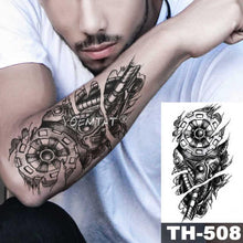 Load image into Gallery viewer, Gladiator Temporary Tattoo Sticker Flower Waterproof Big Modern Womens Mens Body Tattoo Luxury Design