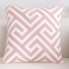 Load image into Gallery viewer, Luxury Embroidered Pink Pillow Cover Elegant Cushions Cover For Sofa Flower Geometric Cotton Pillow Case Throw Pillow Covers Modern Geometric Pillowcase Throw Cushion Cover for Bed Couch Sofa Office Decor 45*45