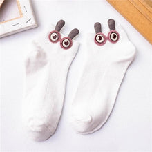 Load image into Gallery viewer, New Fashion Spring Summer Cute Cartoon 3D Big Eyes 3D Rabbit Eared Short Tube Socks Novelty Funny Soft Cotton Ankle Socks For Men And Women