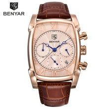 Load image into Gallery viewer, Classic Rectangle Waterproof Case Vintage Design Luxury Watches Leather Strap Business Casual Analog Wrist Watch For Men
