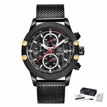 Load image into Gallery viewer, Sport Chronograph Fashion Luxury Men Watches Mesh & Rubber Band Waterproof Quartz Gold Watch For Men
