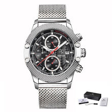 Load image into Gallery viewer, Sport Chronograph Fashion Luxury Men Watches Mesh & Rubber Band Waterproof Quartz Gold Watch For Men