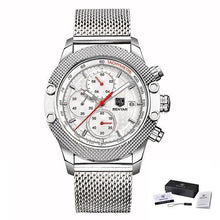 Load image into Gallery viewer, Sport Chronograph Fashion Luxury Men Watches Mesh & Rubber Band Waterproof Quartz Gold Watch For Men