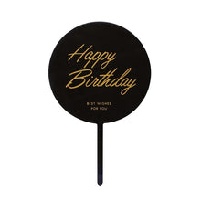 Load image into Gallery viewer, 1Pcs Metal Happy Birthday Cake Topper Artificial flowers Cake Toppers Happy Birthday Cake Topper Metal And Acrylic Cake Decoration With Pink Artificial Flower Cluster For DIY Baby Shower Birthday Party Decoration Baking Decor