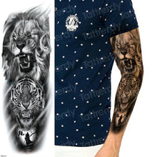 Load image into Gallery viewer, Luxury Black Temporary Tattoo Waterproof Big Lion Tattoo For Body Arm Legs Modern Large Design