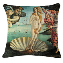 Load image into Gallery viewer, Art Renaissance Print Cushion Cover Throw Pillow Cover Home Decorative Cushion Case Beautiful Painting Art Pillow Case Home Decorative Sofa Car Chair Throw Pillow Case 45x45CM