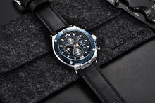Load image into Gallery viewer, Multifunction Luxury 2021 Men's Watch Quartz Genuine Leather Strap Sport Chronograph Waterproof Men Wrist Watch