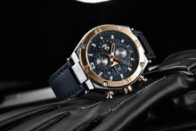 Load image into Gallery viewer, Multifunction Luxury 2021 Men's Watch Quartz Genuine Leather Strap Sport Chronograph Waterproof Men Wrist Watch
