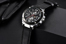 Load image into Gallery viewer, Multifunction Luxury 2021 Men's Watch Quartz Genuine Leather Strap Sport Chronograph Waterproof Men Wrist Watch