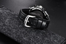 Load image into Gallery viewer, Multifunction Luxury 2021 Men's Watch Quartz Genuine Leather Strap Sport Chronograph Waterproof Men Wrist Watch