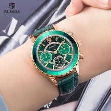 Load image into Gallery viewer, Luxury Green Business Women Watches Quartz Fashion Leather Strap Waterproof Multifunctional Wristwatch For Women