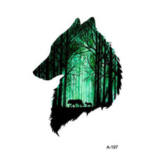 Load image into Gallery viewer, Temporary Animal Head Wolf Design Waterproof Body Sticker Fashion Tattoo For Womens Mens