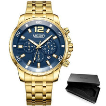 Load image into Gallery viewer, Luxury Men's Gold Business Watches Quartz Analogue Wristwatch Stainless Steel Waterproof Luminous Watch