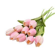 Load image into Gallery viewer, 10PCS PU Fake Tulips Real Touch beautiful and Eligant Flower Real Touch Bouquet For Wedding Decoration Flowers Home Garden Decor