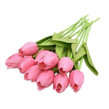 Load image into Gallery viewer, 10PCS PU Fake Tulips Real Touch beautiful and Eligant Flower Real Touch Bouquet For Wedding Decoration Flowers Home Garden Decor