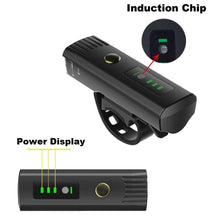 Load image into Gallery viewer, Smart Induction Bicycle Front Light Set USB Rechargeable Rear Light LED Headlight Bike Lamp Cycling Flash Light Front And Rear Rechargeable Waterproof Bike Headlight And Tail Light Set Smart Bright Bike Lights For Bike