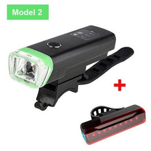 Load image into Gallery viewer, Smart Induction Bicycle Front Light Set USB Rechargeable Rear Light LED Headlight Bike Lamp Cycling Flash Light Front And Rear Rechargeable Waterproof Bike Headlight And Tail Light Set Smart Bright Bike Lights For Bike