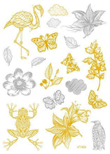 Load image into Gallery viewer, Luxury Metallic Temporary Tattoo Gold Silver Flower Sticker Long Lasting Gold Design For Womens